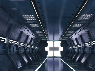 Science-fiction Gates space corridors  mechanical models 3D model