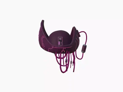 Cyberpunk Pirate Hat A05 - Character Design Low-poly 3D model