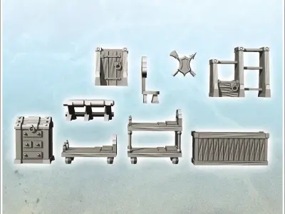 Set of medieval interior accessories 5 - Pirate Jungle Island Be 3D print model