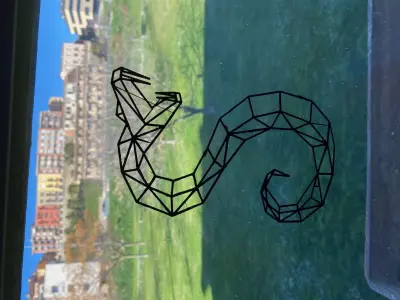 culebra snake on window 3D model