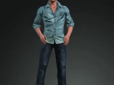 Asian man  rigged 3D model 3D model