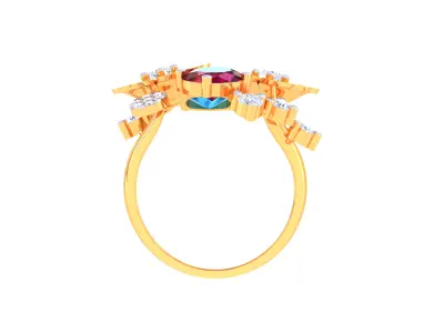 Women Ring  Render 3dm STL OBJ FBX Details 3D print model 302