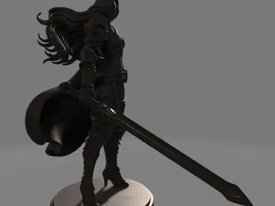 Heroic Armored Female Warrior  3D print model