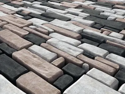 Paving old brick 3D model
