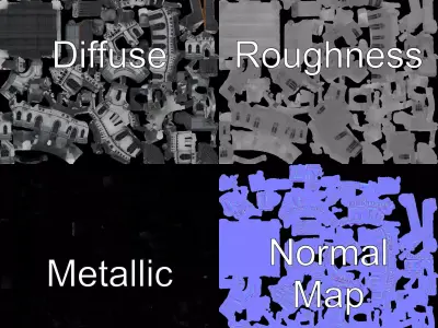 Gothic Castle model pack Low-poly 3D model