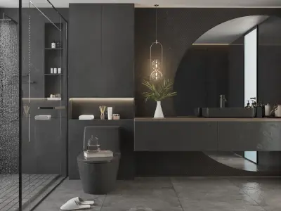 Modern bathrooms collection 3D model