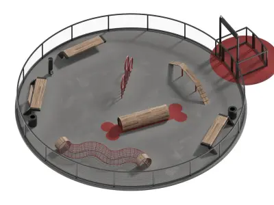 Dog walking area 1 3D model