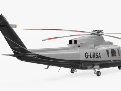  Twin-Engine Sikorsky S-76 Utility Helicopter Grey 