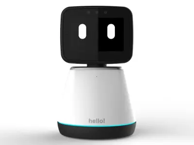 Generic Home Assistant Robot 01 Black and White 3D model