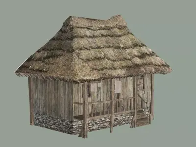  Wooden Hut A Low-Poly 3D Model Low-poly 3D model
