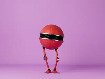 Cartoon Robot Character Rigged 3D Model  3D model