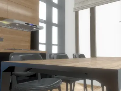 BLACK MINIMALIS KITCHEN 3D model