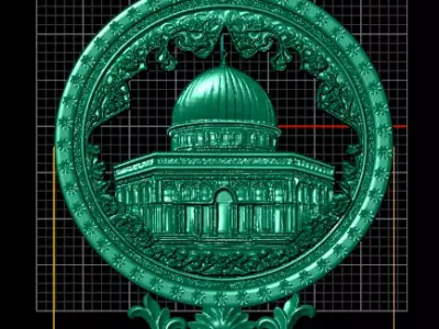 Medallion Pendant Classical Architectural Gold Jewelry  3D print model