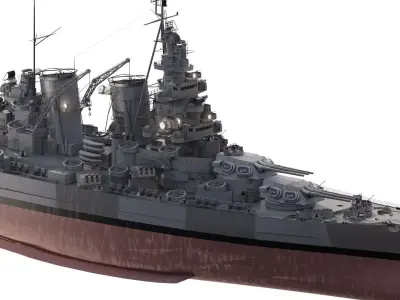 WW2 US NAVY BATTLESHIP USS ALASKA 3D model