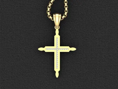 Cross Light Gold 3CP097 3DM STL 3D model