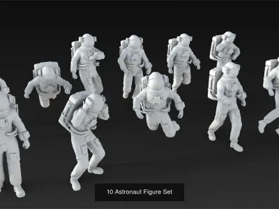 50 astronaut 3D Model Pack