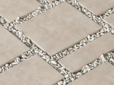 Paving tile square pebble n2 3D model