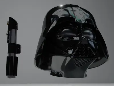 Darth Vader Helmet   Luke - Vader Lightsaber 3D model