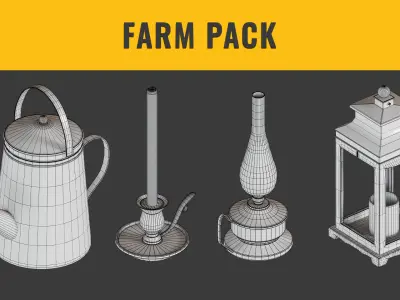 74 Farm equipment - Game Ready - Low-poly 3D model