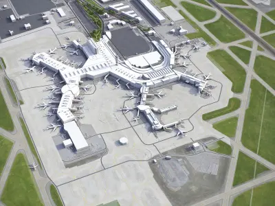 Vancouver - Airport - YVR Low-poly 3D model