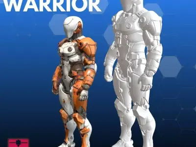 Cyborg Warrior STL futuristic 3D Model 3D print model