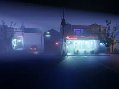 anime shop made in blender Low-poly 3D model