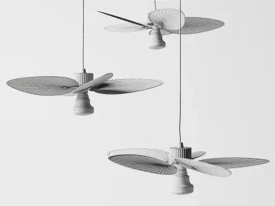 Modern Artistic Blade Pendant Light Set 3D model