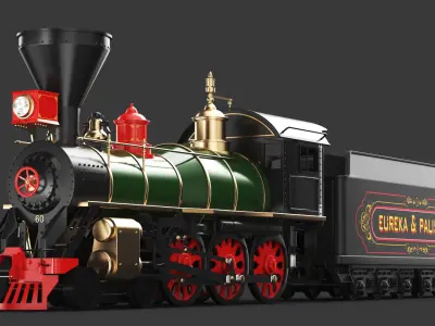  Two Detailed Steam Train Front Cars 