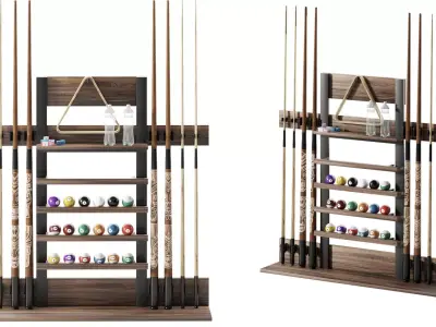 Billiards cue stand 3D model