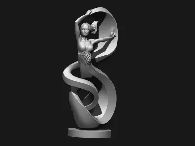 Abstract Dancing Girl Sculpture STL  Resin Printable model 3D print model