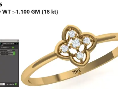 Lightweight Diamond Ring 3D print model