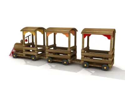 Kids Game Play Equipment 019 Wood Train 3D model