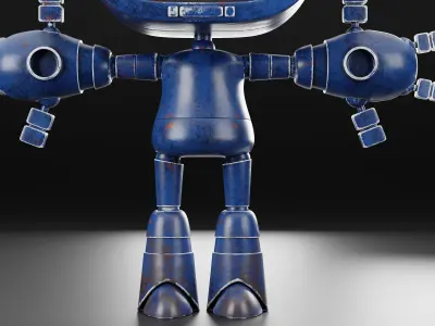 Retro Robot Character 3D model