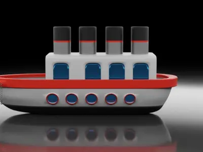 Cartoon Ship Low-poly 3D model purchase