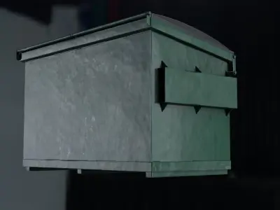 Dumpster trash can Low-poly 3D model buy