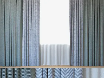 Curtains 59 Curtains with Tulle Novum and Linum 3D model
