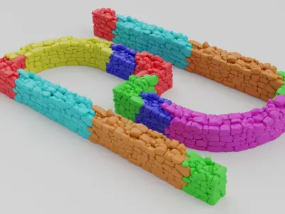 Country Style Walls Low-poly 3D model