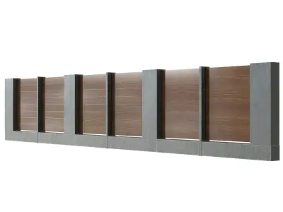 Fence modern Low-poly 3D model