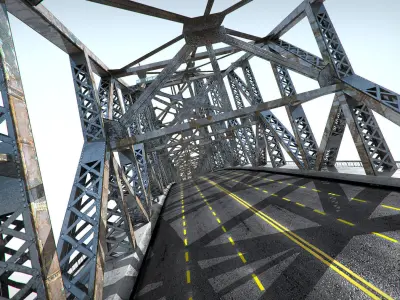Bridge low poly detailed Low-poly 3D model