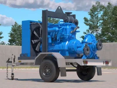 Diesel Engine Transfer Pump Trailer 