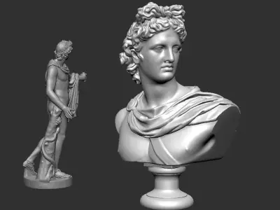 apollo statue - bust 3D print model