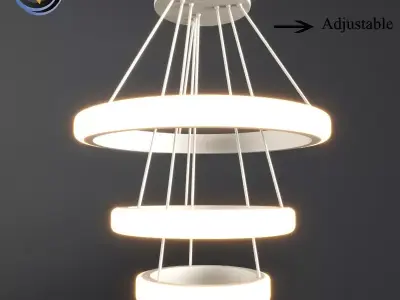 Modern Dinning Room LED Round Pendant Lighting 3D model