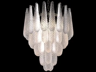 Italian Murano Petals Chandelier 3D model