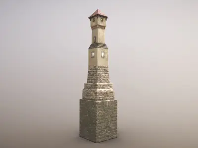 Medieval DRAGON Tower 02 Low-poly 3D model