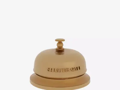 Detailed 3D Brass Bank Counter Bell Push Button and Weighted 3D model