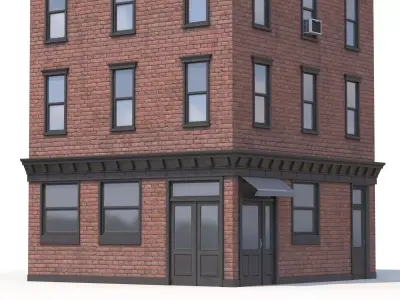 Apartment Building 7 PBR Low-poly 3D model