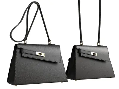 Hermes Kelly Sellier en Desordre Black Low-poly 3D model