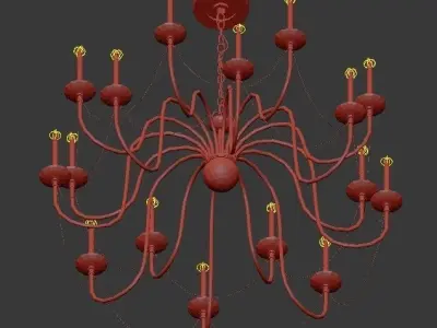 Currey Company Digby Mole Black 16 Light Chandelier 3D model