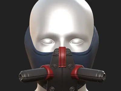 Gas mask respirator scifi futuristic  Low-poly 3D model