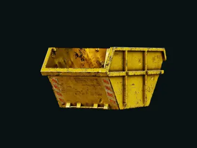 Open dumpster for construction garbage Low-poly 3D model